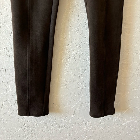 SPANX Chocolate Brown Faux Suede Skinny Fitted Leggings Career Office Size XSP - Picture 5 of 10